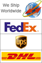 We Ship Worldwide via FedEx, UPS, and DHL